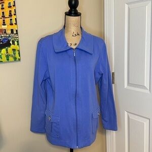 Karen Scott Women's Sport Fleece Jacket Color Regata Blue Size L